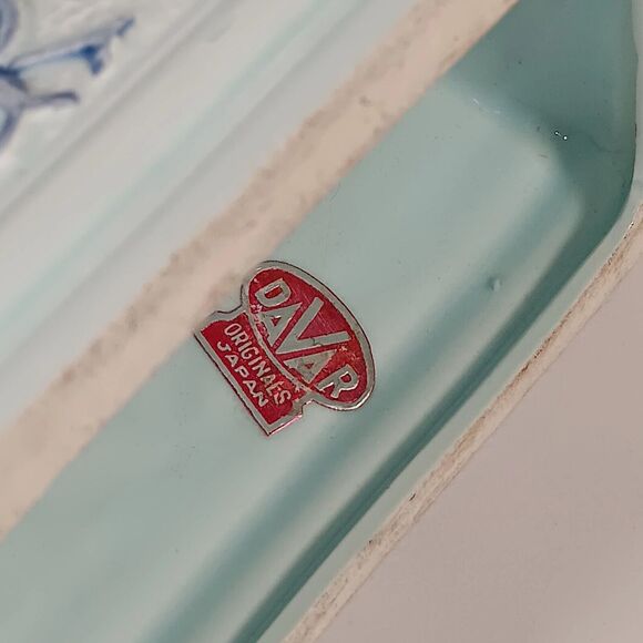 Davar  Porcelain Napkin Holder Blue Rooster 4" x 3.5" Japan - Picture 9 of 11